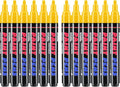 Craiiby Yellow Paint Pens Paint Markers - 12 Pack Permanent Quick Dry Waterproof Marker Pens for Rocks Wood Fabric Plastic Canvas Glass Mugs Metal Tire Stone