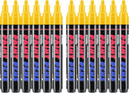 Craiiby Yellow Paint Pens Paint Markers - 12 Pack Permanent Quick Dry Waterproof Marker Pens for Rocks Wood Fabric Plastic Canvas Glass Mugs Metal Tire Stone