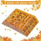 Kolewo4ever 100 Pieces Thanksgiving Pencils Assortment Cylinder Wood Pencil Maple Leaf Autumn Turkey Pencil For Thanksgiving Pumpkin Autumn Gift,6 Styles