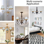 TAaMTYH small lamp shade chandelier shades set of 3，Fabric Lampshade for Wall Lamp，chandelier shades，small tadle lamps，For Cutting Edge bulbs, Clip-on Fitter Lampshade，3" X 6" X 5"