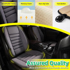 kingphenix Car Seat Cushion with Back Support Pillow: Enhanced Comfort Memory Foam Design for Pain Relief, Ideal for Drivers and Office Use - Ergonomic Lumbar Comfort for Long Sitting - Dark Grey