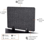 ReFocus™ Raw Clamp-On Acoustic Desk Divider – Reduce Noise and Visual Distractions with This Lightweight Desk Mounted Privacy Panel (Anthracite Gray, 47.25" x 16", 23.6" x 16", & 23.6" x 16")