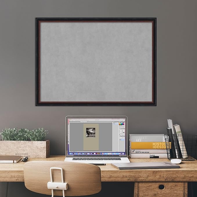 Amanti Art Black Framed Magnetic Board 22x30 Medium Vision Board for use with Magnets, 100% Metal Sheet to Display Items as Office Decor or for Home Organization in mudroom, Kitchen or Kids Room