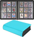Sibonic 9 Pocket TopLoader Binder, Holds 360 3”x4” Toploader Hard Cases, Sleeves Card Collection Binder, 20 Double Sided Pages, Compatible with Trading & Sports Holder - Mint Green