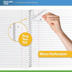 E-CLIPS USA Spiral Notebook, Wide Ruled Notebooks (6 Pack), 70 Sheets, Single Subject, Notebooks Bulk, 6 Color Assortment, 3 Hole Perforated Sheets (6, Wide Ruled)