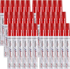 Overseas Red Paint Marker Pens - 36 Pack Oil-Based Permanent Markers Set, Quick Drying, Waterproof, Medium Tip Paint Pens Bulk for Wood, Metal, Rock, Ceramic, Plastic, Canvas, Glass, Rubber