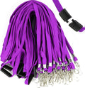 Ollain 25 Pack Breakaway Lanyard with J-Hook Bulk Flat Lanyards for Name tag ID Badges (Purple, Breakaway 25 Pack)
