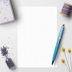 321Done Graph Paper Notepad - 50 Sheets (5.5" x 8.5") - 0.20" Grid Planning Note Pad - Thick Premium Paper - Made in USA - Plain White