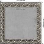 Amanti Art Silver Framed Magnetic Board 26x26 Medium Vision Board for use with Magnets, 100% Metal Sheet to Display Items as Office Decor or for Home Organization in mudroom, Kitchen or Kids Room
