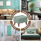 FAGAGA Small Footstool Ottoman, Footstool with Adjustable Lid, 11" Ottoman Foot Rest with Storage for Living Room, Bedroom, Couch, Enterway, Green
