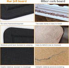Bulletin Board, 23.5 X 17.5 inches Cork Board with 20 Pushpin, Felt Cork Board Notice Pin Board, Self-Adhesive Vision Board Mood Board Foldable Photo Board for Wall - Black