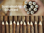 BSIRI Wooden Pencils Rustic Bark Twig Natural Wood Pencil 12 Pack 5 Inch for Kids Classroom Woodland Party Favors Camping Day Decorations Camp Themed Supplies Novelty Gifts