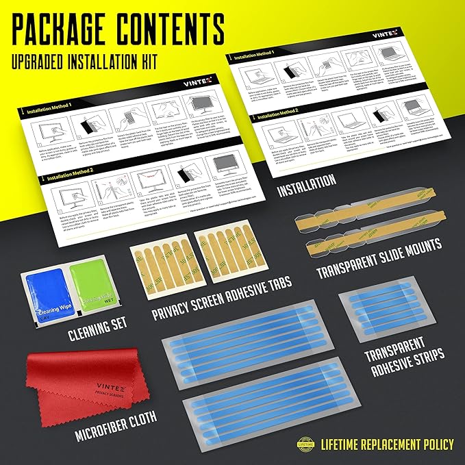 Privacy Screen Adhesive Tabs and Strips for Computer Monitors and Laptops - Replacement kit