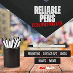 RevMark Personalized Ballpoint Pen, Custom Printed Name, Business or Event Information, Timeless Advertising, USA Made Pens, Promotional Marketing, Smooth Black Ink, Bulk Pack (Black,100 Ct.)
