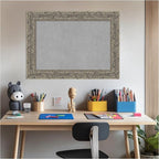 Amanti Art Silver Framed Magnetic Board 21x29 Medium Vision Board for use with Magnets, 100% Metal Sheet to Display Items as Office Decor or for Home Organization in mudroom, Kitchen or Kids Room