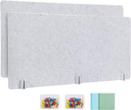 2 Pack Desk Privacy Panel 47.2" x 23.6" Acoustic Divider Panel Portable Desk Partition Desk Divider Noise Visual Isolate Table Divider for Student Study Reception Area Office Library