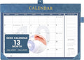 Yoment Desk Calendar 2026 Leather Desk Calendar with To-Do Lists, 13 Months Desk Pad Wall Calendar with Pen Holders PVC Cover for Work Office School Home Women Men, Dec 2025-Dec 2026, 17 x 12, Blue