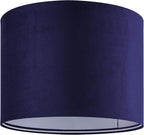 Dark Blue Velvet Drum Lamp Shade Modern Lampshade 13``Top×13``Bottom×10``High(Spider) Medium Lamp Shade for Table & Bedside Lamp Replacement Lampshades in Hand Crafted - By GO&SO