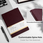CAGIE Lined Journal Notebook for Men & Women,176 Pages A5 Medium Size Softcover Leather Journals for Writing,Travel,Business,Work & School, 100 GSM Thick Paper (5.7'' x 8.3'') (Burgundy)