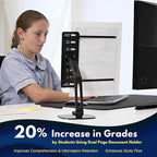 Note Tower Desktop Titan Document Holder for Typing | Compact 2 Page Paper Holder Stand for Desk | Document Stand Holds Copy Paper, Photos & Post Notes | for Fast Typing, Studying & Presenting