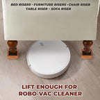Bed Risers, Furniture Risers (Set of 8-Height 1") Can be Adjusted to 2'' 3''or 4'', Lifts Furniture Risers, Solid Natural Wood Risers, Non-Slip Recessed Hole (Square-Light Brown Color)