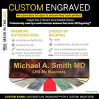 Engraved Name Plates for Door Sign Personalized Burlwood Plastic Plaque with Gold Letters - Made in USA 2x4 N2