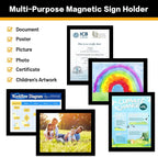 VAIIGO 5Pack Magnetic Frames for Refrigerator - 8.5 x 11 Magnetic Sign Holder, Magnetic Paper Holder Document Holder for Fridge, Metal, Whiteboard Surface - Magnetic Picture Frame Poster Frame