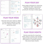 Wyze Planner Undated Daily Planner – 1-Year B5 Productivity Organizer with Two-Page Weekly Spread, Goal Setting, Habit Tracker, Weekly & Monthly Pages – Hardcover Time Management Notebook (Lilac)