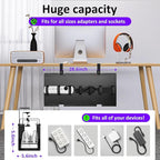Cotohim Under Desk Cable Management Tray - Under Desk Cord Management - Clamp/Screw Mount - Fabric Wire Management - Cable Raceways Tray Cord Hiders for Office/Home (Black, 28.6"×5.6")