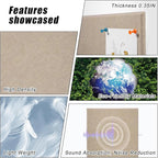 Large Cork Board 36" x 24", 6 Pack Felt Wall Tiles with Colored Pushpins, Bulletin Board with Removable Self-Adhesive Strips, Pin Board Cork Boards for Walls Office Home-Tan