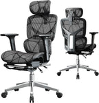Opiesit Office Chair with 3D Adjustable Lumbar Support,Ergonomic Computer Chair,Adjustable Headrest and Armrests, 400lbs Capacity,Tilt-Swivel,Premium Mesh Desk Chair for Office,Home & Gaming (Black)