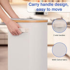 Efluky Recycling Bin 100L, 26 Gallon, Beige, D-Shaped, Oxford Fabric, 17.32"L x 12.9"W x 11.46"H, 2 Removable Inner Bags, Lightweight, Open-Top, Cycling, Kitchen