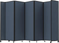 Versare Room Divider 360 Portable Wall Partition | Folding Panels | Large Freestanding Divider | Locking Wheels | Temporary Room Separator | 14' x 7'6'', Ocean
