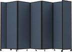 Versare Room Divider 360 Portable Wall Partition | Folding Panels | Large Freestanding Divider | Locking Wheels | Temporary Room Separator | 14' x 7'6'', Ocean