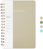 Spiral Notebook-5.75" x 8.125" College Ruled Journal with Inner Pockets and 160 Pages,PU Leather Cover Business Journal, Twin-Wire Binding Notebook Perfect for Office & Home School Supplies Light Grey