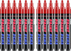 Craiiby Red Paint Pens Paint Markers - 12 Pack Permanent Quick Dry Waterproof Marker Pens for Rocks Wood Fabric Plastic Canvas Glass Mugs Metal Tire Stone