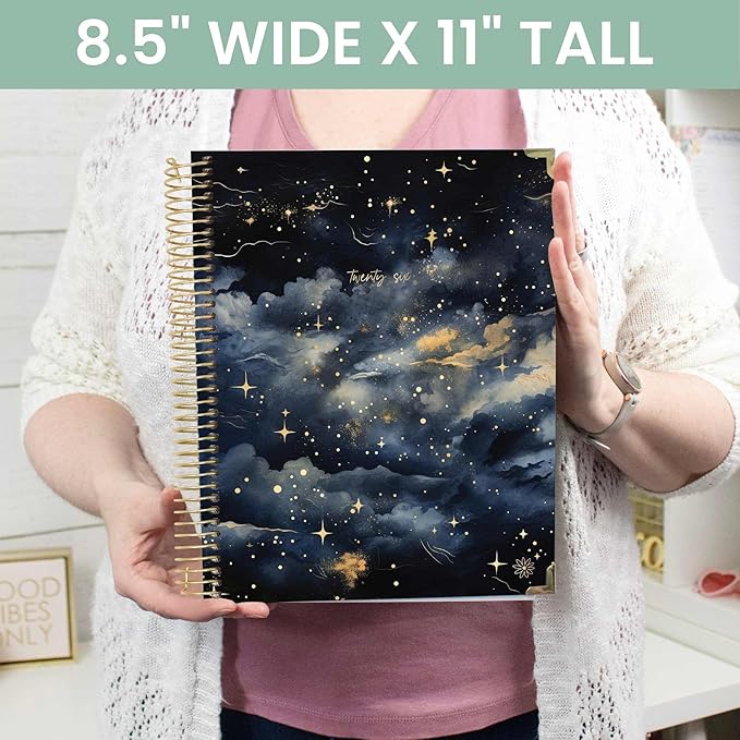 bloom daily planners HARDCOVER 2026 Planner (January to December) - 8.5” x 11” Weekly & Monthly Dated Agenda Organizer Book with Stickers & Tabs - Midnight Sky
