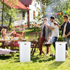 Nosiny 20 Pcs 50 Gallon Corrugated Cardboard Trash Cans for Events, Disposable and Reusable Cardboard Bin Bulk with Trash Bag, Recycling Pop-up Garbage Box, Foldable Waste Container for Party (White)