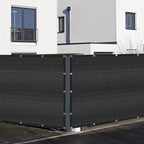 Black 8' x 11' Fence Privacy Screen Commercial Outdoor Backyard Shade Windscreen Mesh Fabric