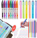 ZAYSWDNS 23 Pcs Bible Journaling Kit, No Bleed, set 6 GelHighlighters 8 Erasable Pens and 8 Refills & 1 Eraser, erasablecolored pens, for Bible Study Journaling Planner Notes School supplies