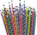 GiftExpress 48 Pcs Paw Print Pencils for Kids, Colorful Assortment Wooden Pencil with Eraser for School Supplies, Classroom Prize