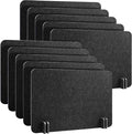 Fabbay 10 Pcs Acoustic Freestanding Desk Divider Desk Partition 16 x 24 Inch Table Freestanding Up Privacy Panel Visual Distraction and Noise Reducing for Office Furniture Classroom (Black Gray)