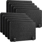 Fabbay 10 Pcs Acoustic Freestanding Desk Divider Desk Partition 16 x 24 Inch Table Freestanding Up Privacy Panel Visual Distraction and Noise Reducing for Office Furniture Classroom (Black Gray)