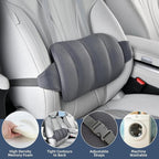 KAYI Lumbar Support Pillow for Car, Memory Foam Lumbar Pillow with Adjustable Straps, Lumbar Support Pillow for Office Chair, Back Support for Car, Sitting, Driving, Traveling (1, Gray)