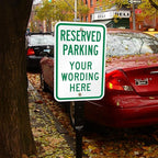 SmartSign Custom Reserved Parking Sign - 12 x 18 Inch, Add Text, 63 mil thick Laminated Aluminum, 3M Engineer Grade Reflective, Green and White, Made in USA