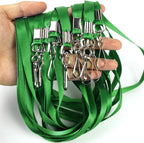 Green Lanyards 100 Pcs Lanyard for Id Badges Flat Lanyard with Badge Clip with J-Hook (Green)
