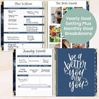 bloom daily planners 2026 Hardcover Calendar Year Goal & Vision Planner (January to December) - Monthly & Weekly Agenda Organizer - 7.5" x 9" - Midnight Sky