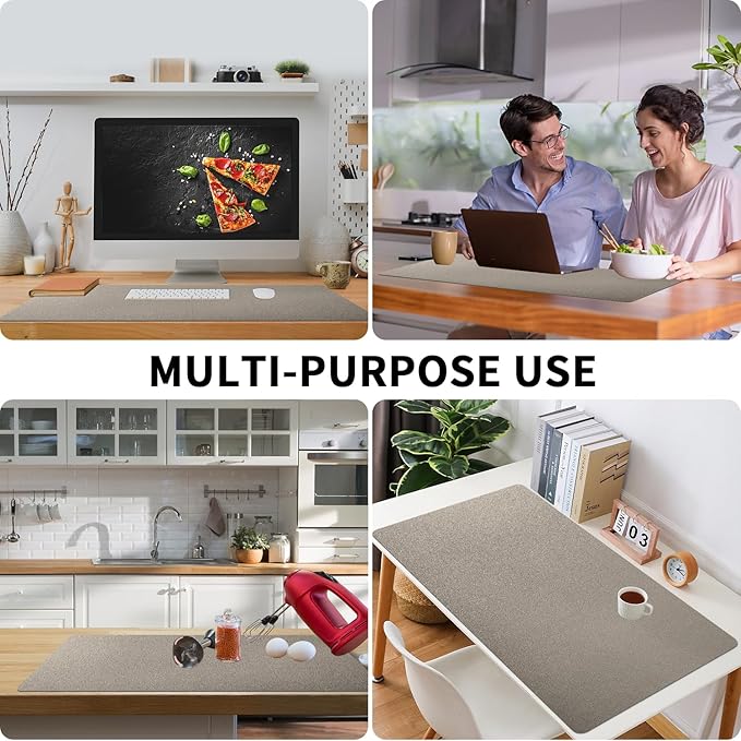 Bloss Pearl Gray Desk Mat 31.5"x15.7", Desk Matt for Desktop, Waterproof Large Desk Pad, Computer Mat for Office/Home/Decor/Christmas Desk Mat