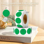 Green 1 Inch Round Color Coding Dot Labels, 10 Rolls 10000 Dot Stickers in Dispenser Box - Permanent Adhesion, Vibrant Colors, Highly Visible