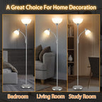 RISLG Floor Lamp, Dimmable Standing lamp, Stepless Dimming Brightness, Included 9W and 5W LED Bulbs, Industrial Floor Lamp for Living Room, Bedroom, Office, Reading